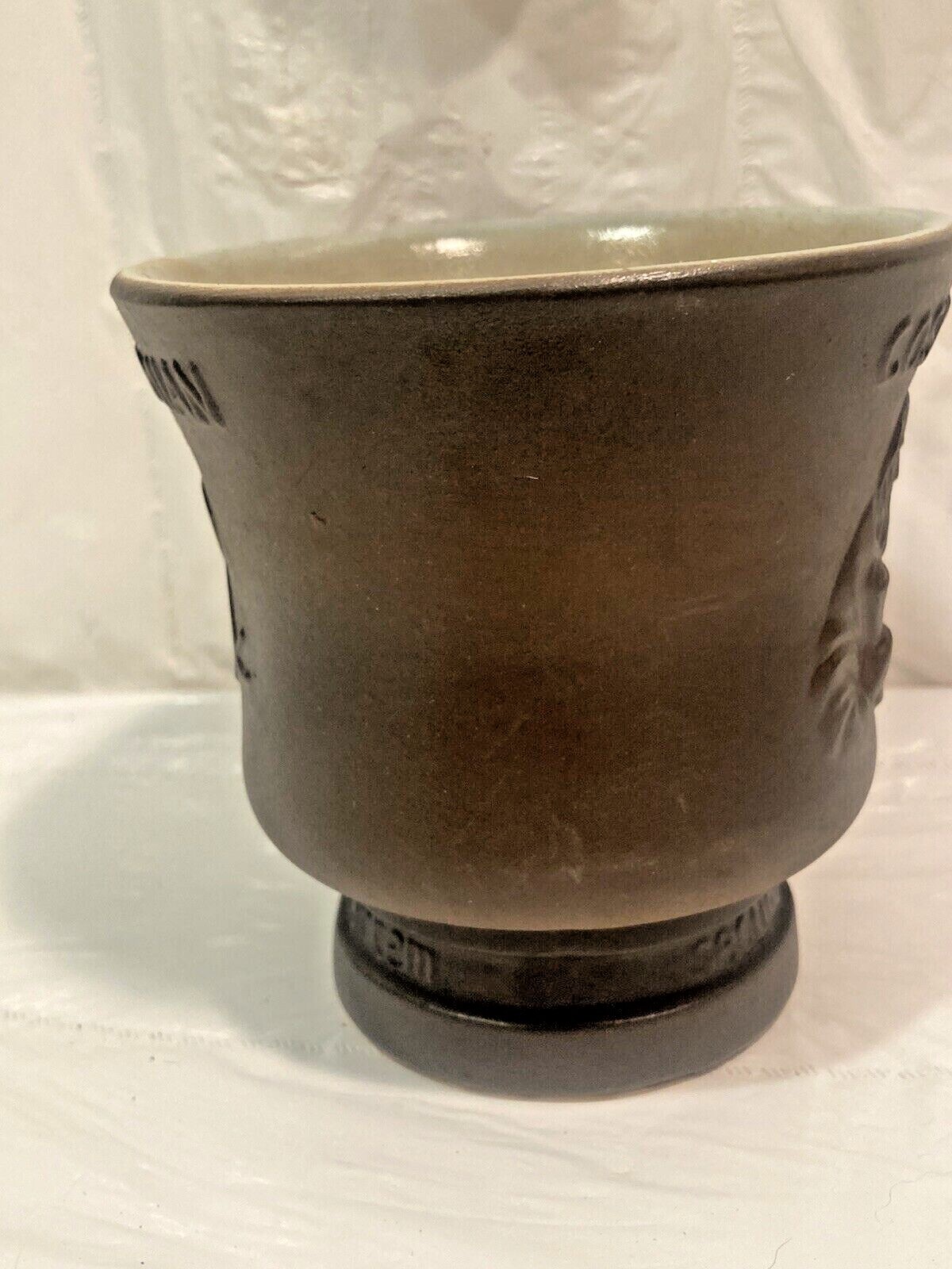 Vtg Schering Cosmas & Damian Ceramic Mortar Footed Rx Apothecary Jar *No Pestle*