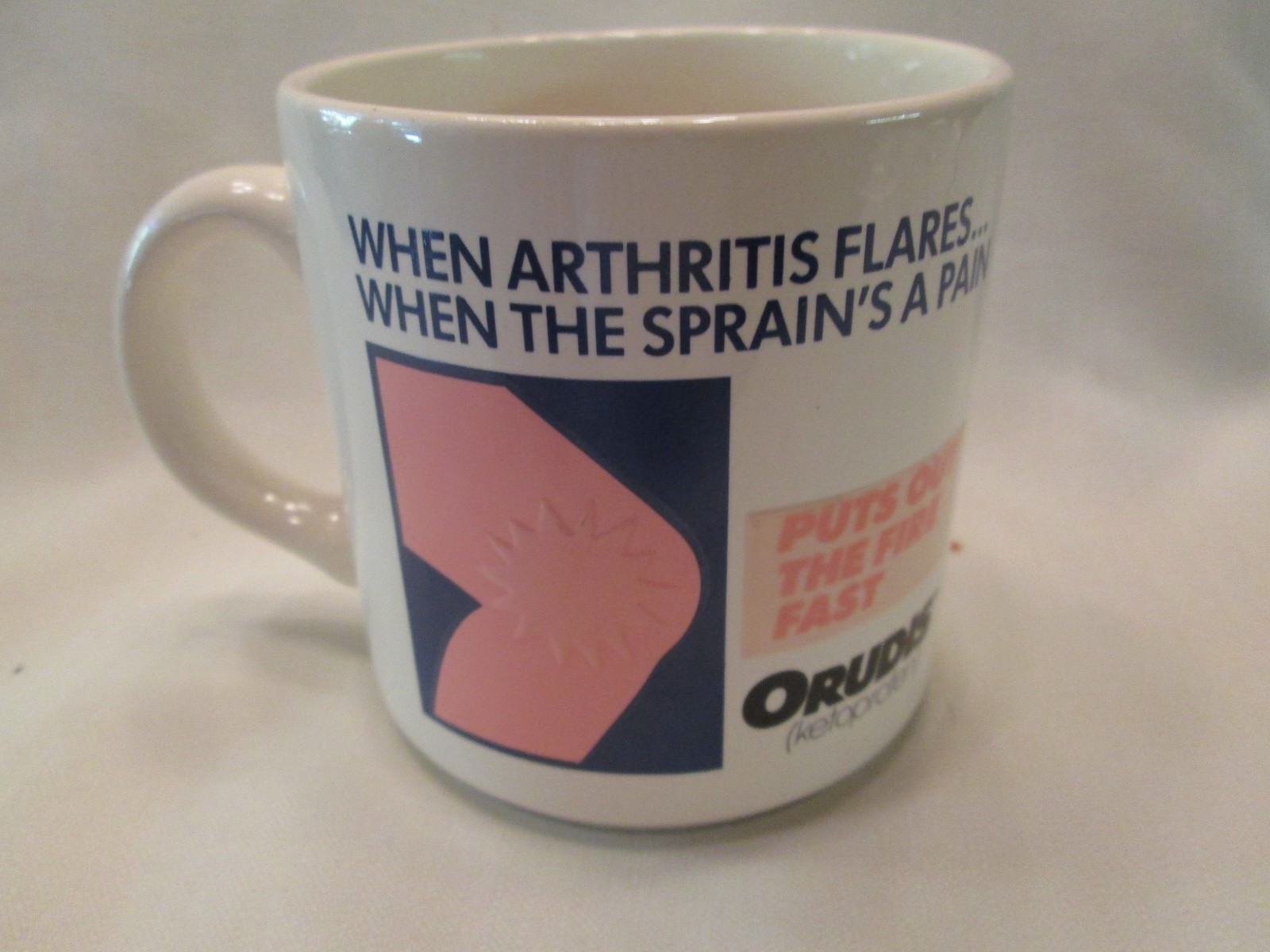1980s Orudis Arthritis Pain Medical Coffee Mug Cup Magic Changes Design