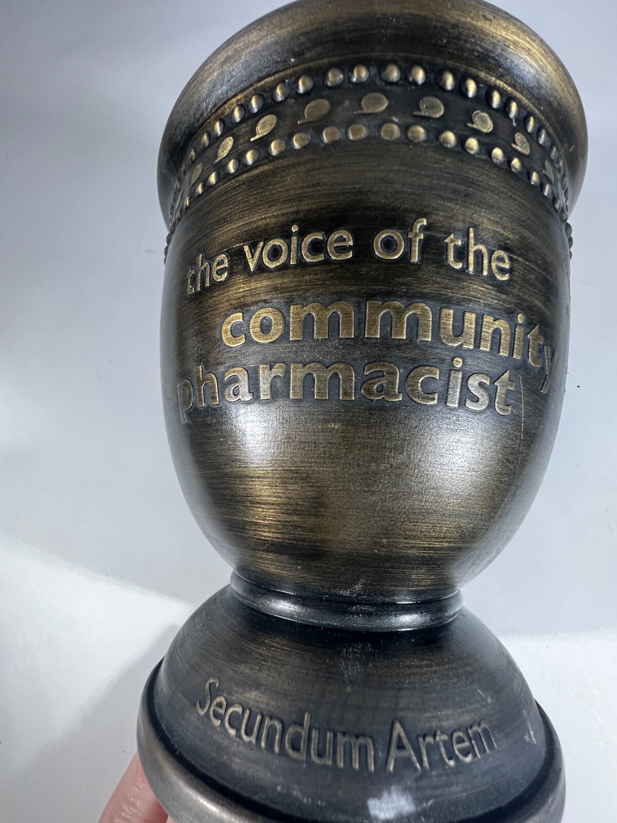 Mortar Vintage Bronze Brass Metal Pharmacopoeia no pestle 4″ Height