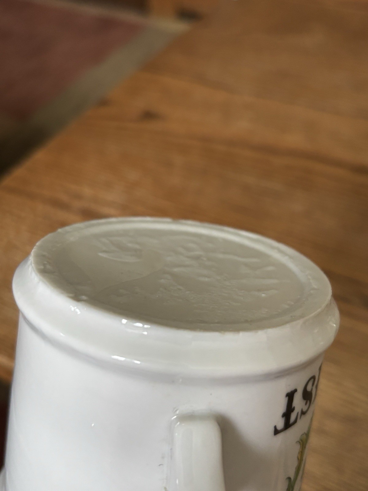 Vintage Apothecary Pharmacy Barber Shaving Mug Porcelain Enameled Mortar Pestle