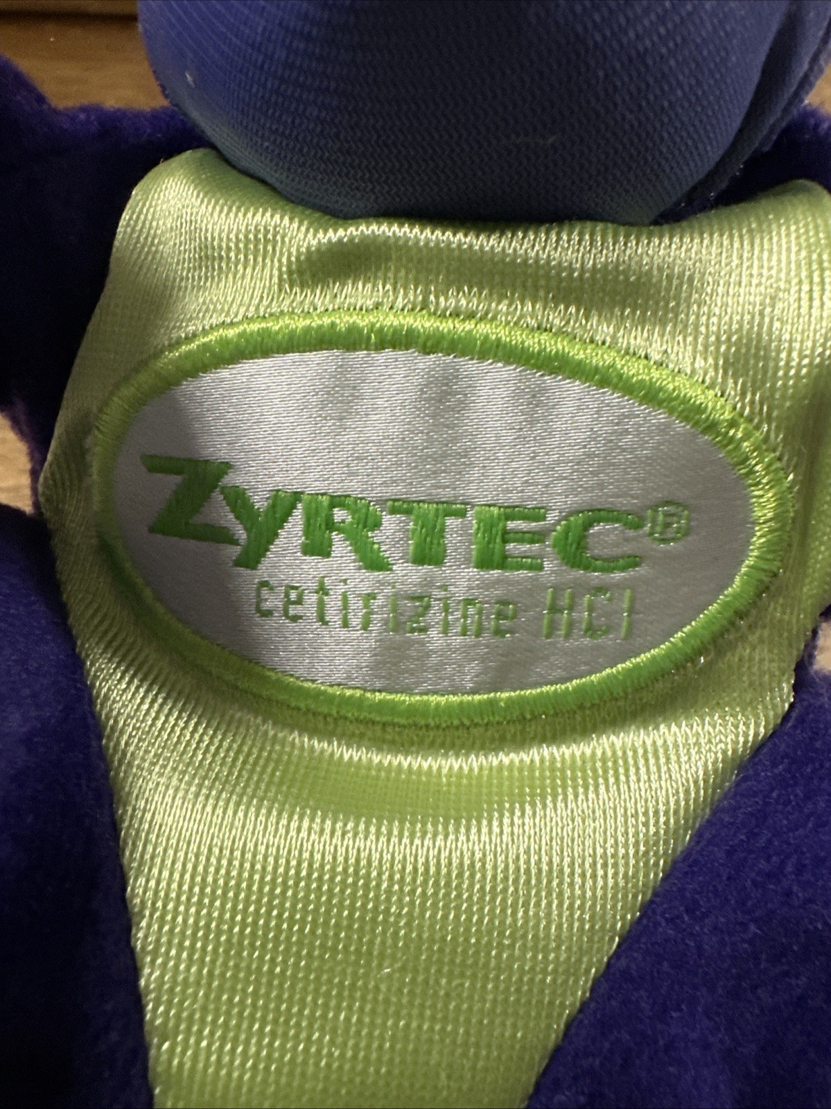 Vintage 2000 Zyrtec Purple Gorilla Plush Pharma Promo Toy Beanbag W/ Tush Tag