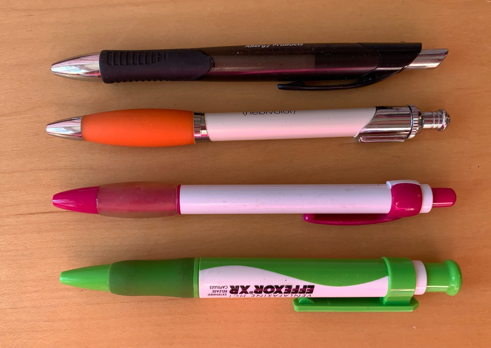 Lot of 4 Pharmaceutical Promo Pens – Claratin, Bystolic, Vesicare, Effexor