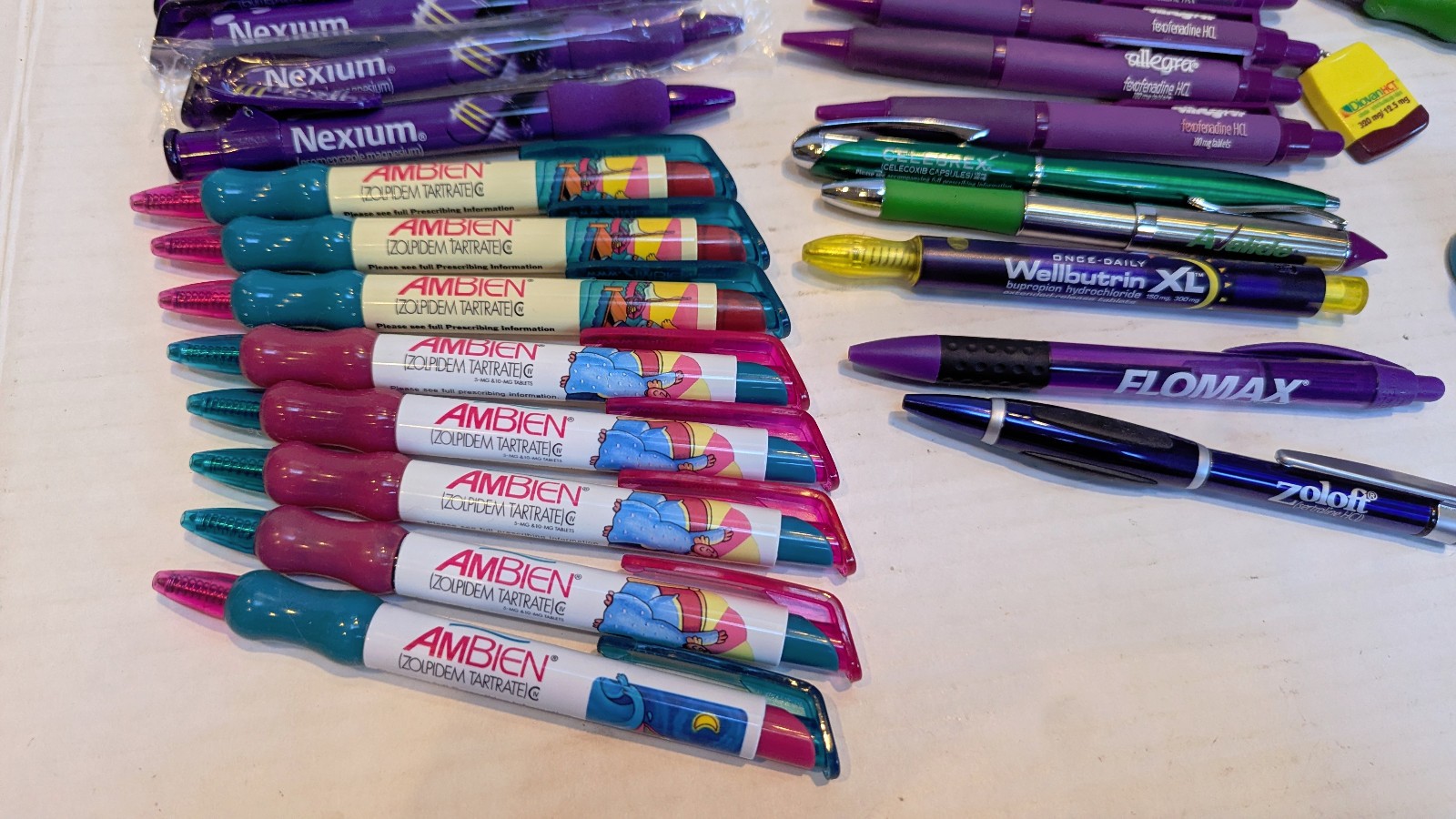 Massive Vintage Pharmaceutical Drug Rep Advertising Pen Lot Of 99 – Ambien