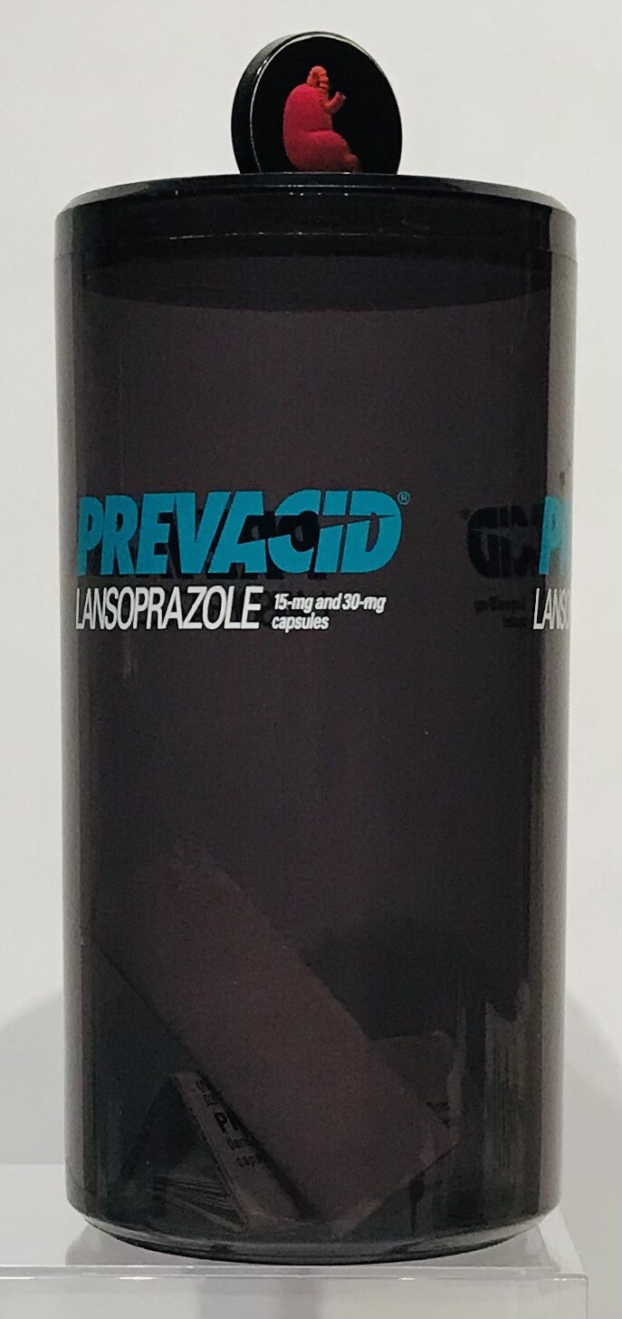 Pharmaceutical Collectible Container Prevacid Cotton Holder 7 3/4 inch Tall