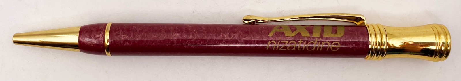 VTG Axid Nizatidine Lilly Medical Drug Rep Pharmaceutical Pen Red Gold Tone