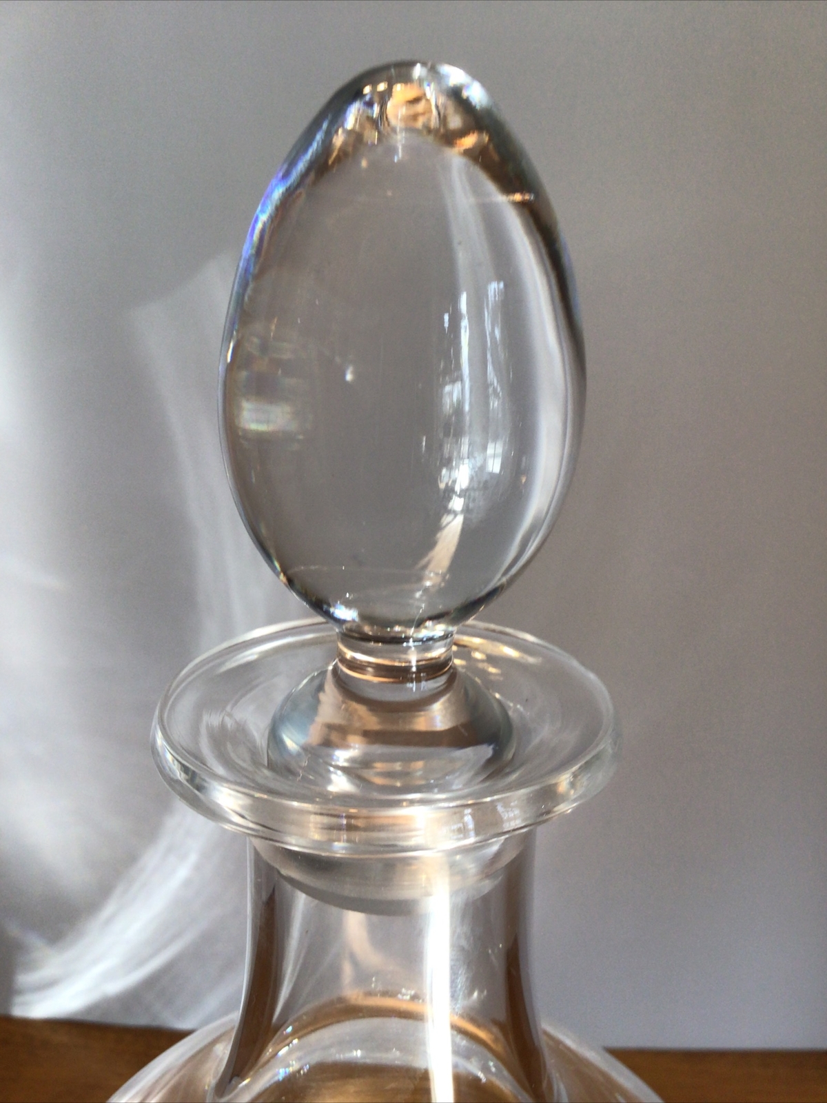vtg clear glass apothecary w/stopper Dartington, England 12.5” tall