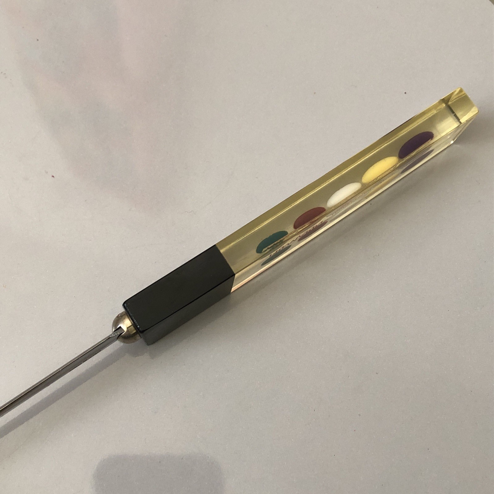 VTG Drug Rep Pharmaceutical Promo Letter Opener PREMARIN Lucite Encased Capsules