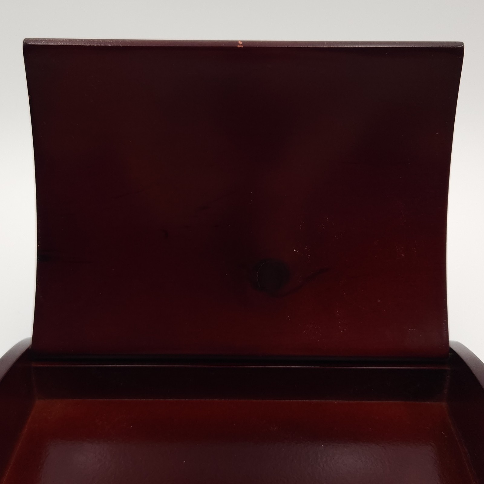 Vintage RX Caduceus Medical Symbol Cherry Wood Trinket Storage Box Holder Lid