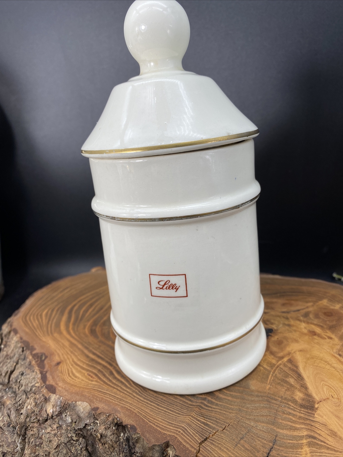 VTG Darvocet N 100 Porcelain 7”Apothecary Jar Lofisa Lilly Pharmaceutical Darvon