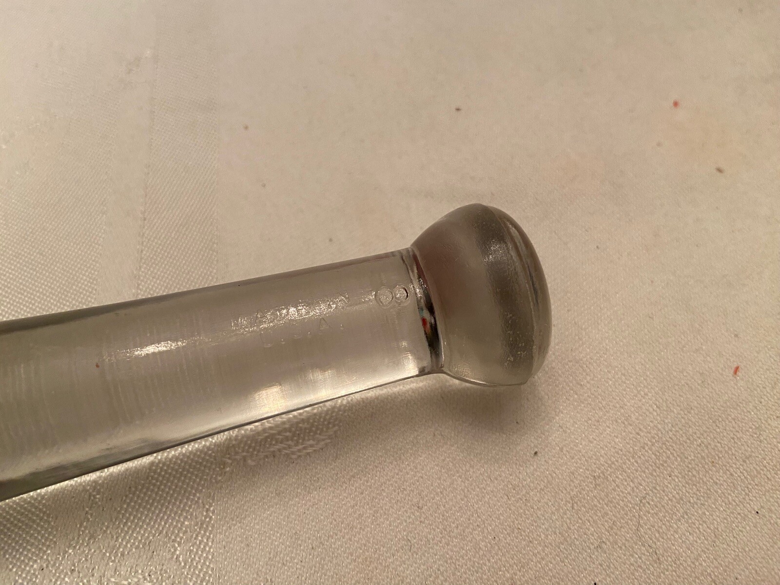 Vintage #8 GLASS PESTLE 6″ Long Made in USA
