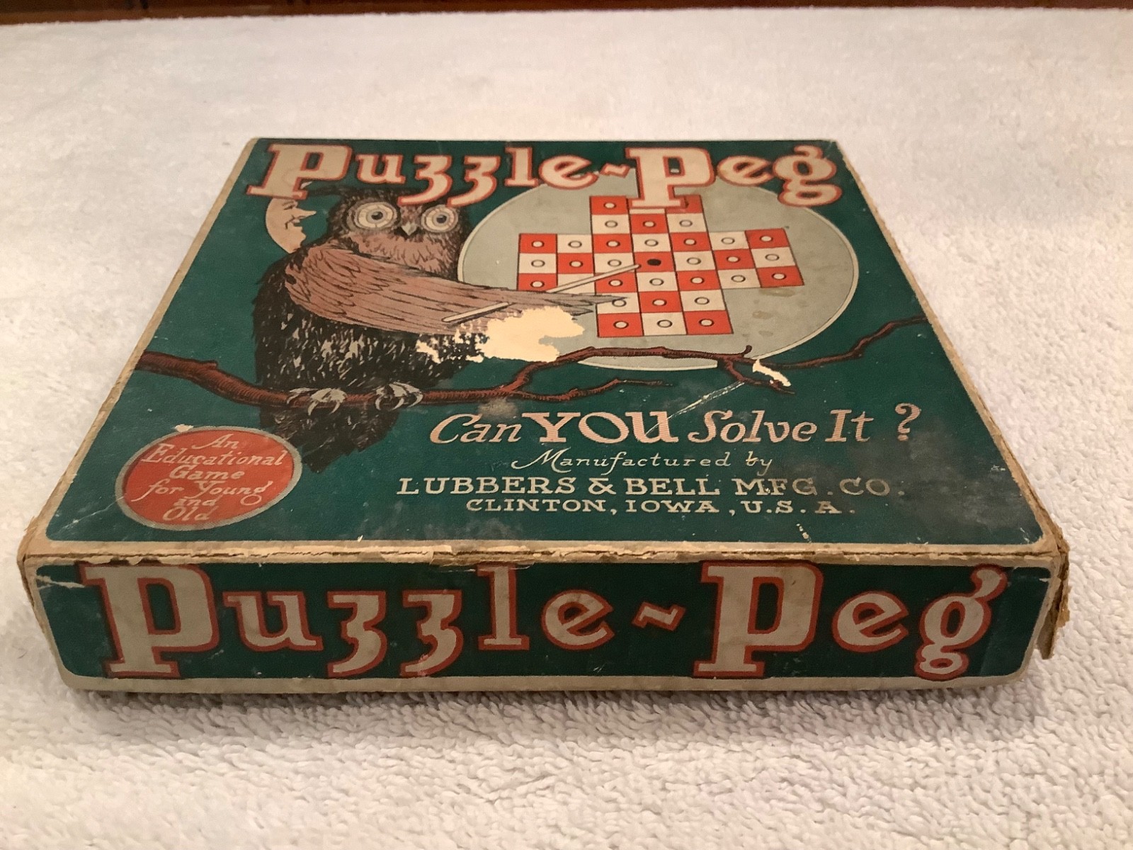 Vintage Puzzle-Peg Solitaire Game by Lubbers & Bell Mfg. Co.