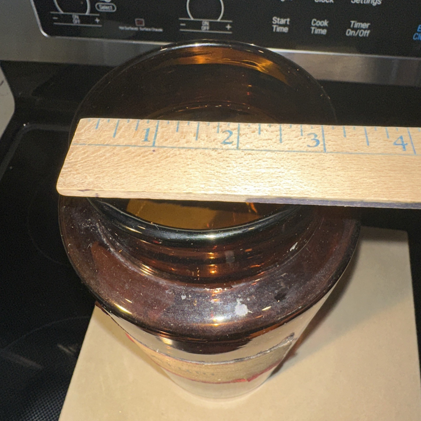 Antique Amber Alumen Apothecary Large Glass Jar, 1920s ~ 10 Inches Tall ~