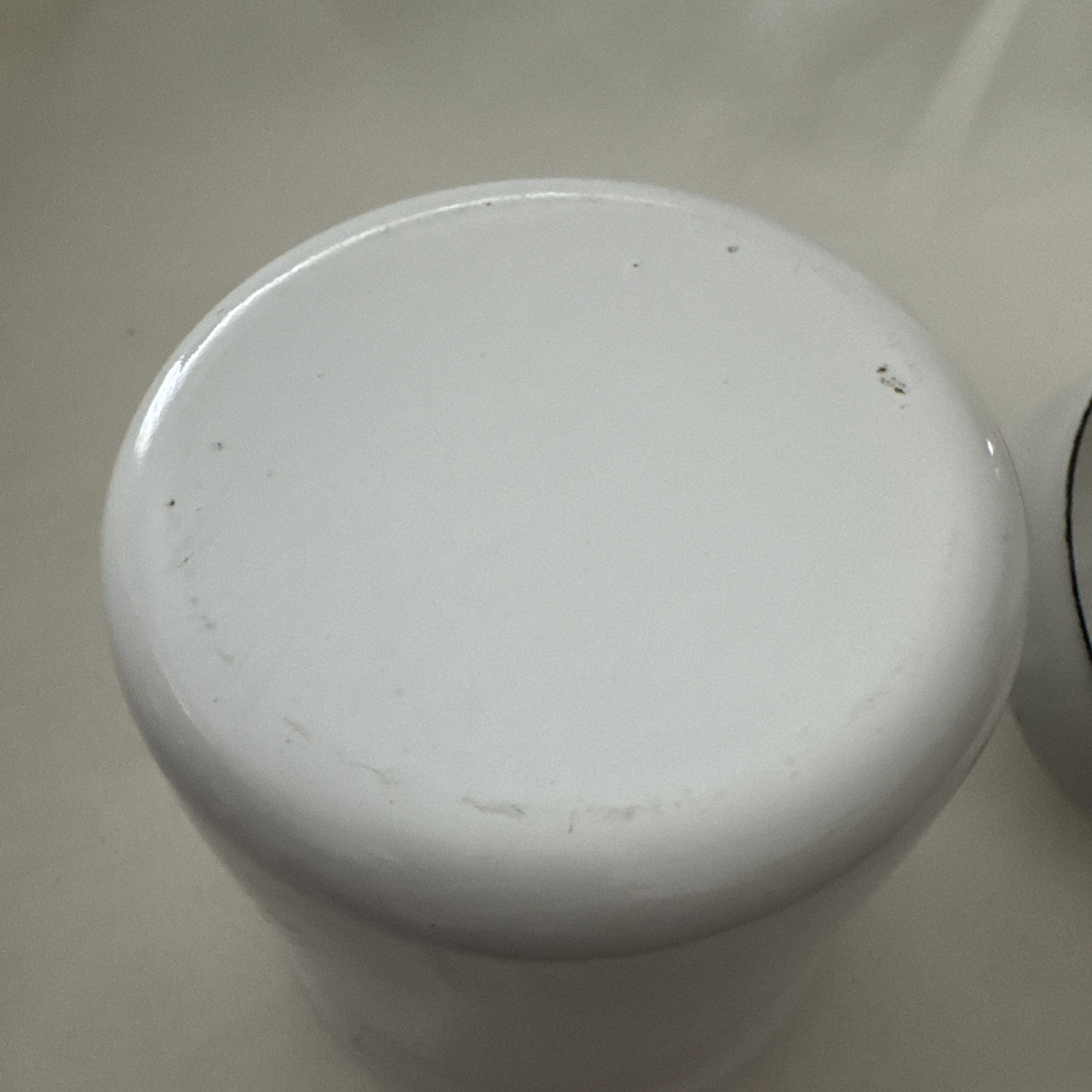 Vintage White 7” Enameled Apothecary Jar with Lid Laboratory Collectible Decor