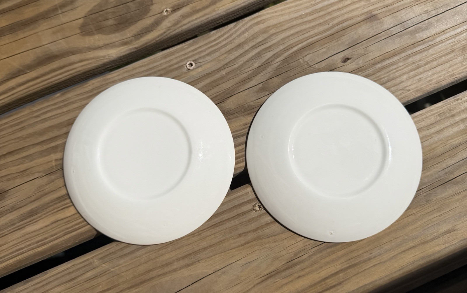 Vintage Pair of MCM Pharmacy Logo Saucers, 6”