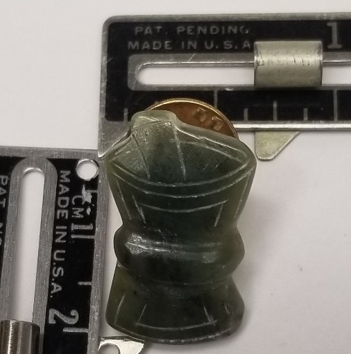 Green Jade Pin Pharmacists Pharmacy Mortar / Pestle Lapel Hat Tie Pin Vintage