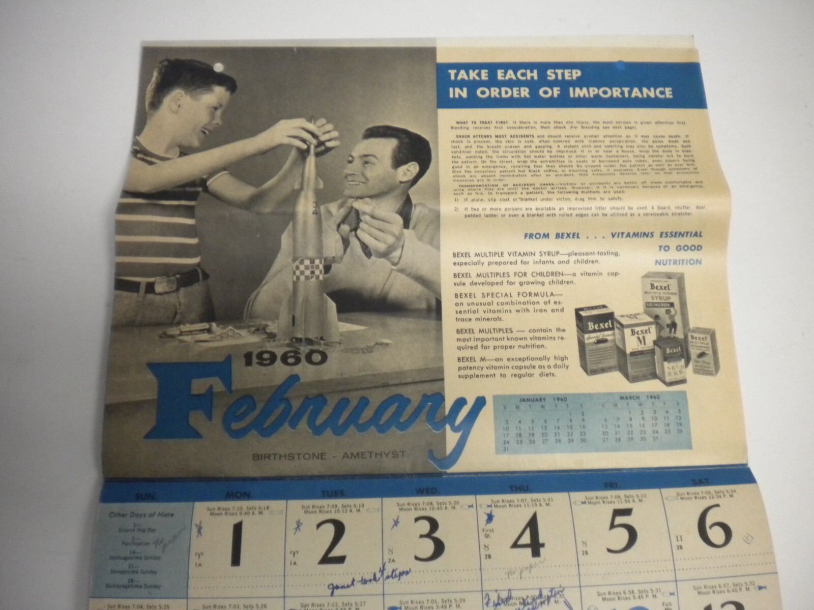 Vintage 1960 McKesson’s Medicine Calendar Michels Pharmacy Clearwater FL 60s VTG