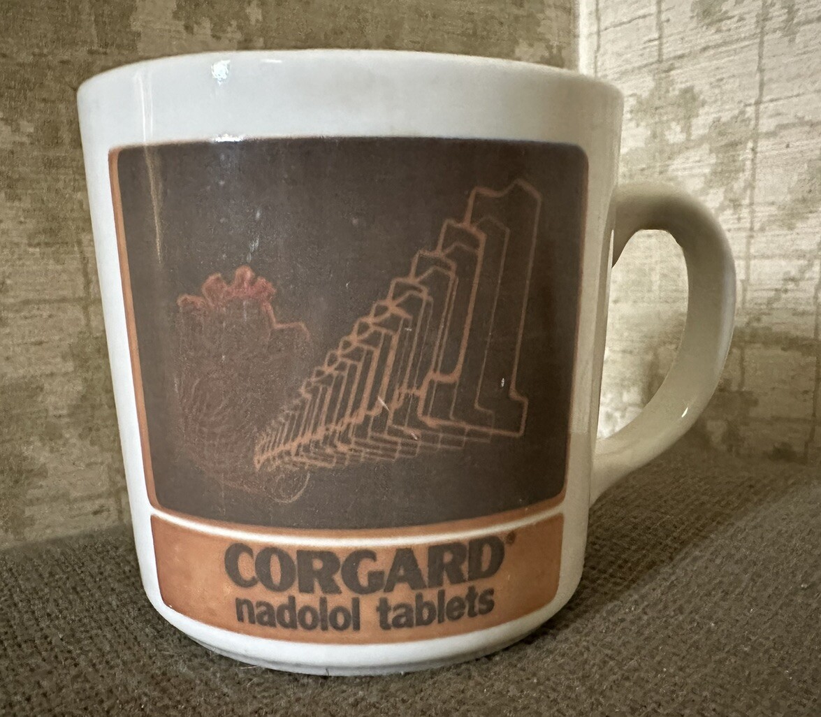 Vintage Drug Rep Advertisement Corgard Mug, Made In Grindley England
