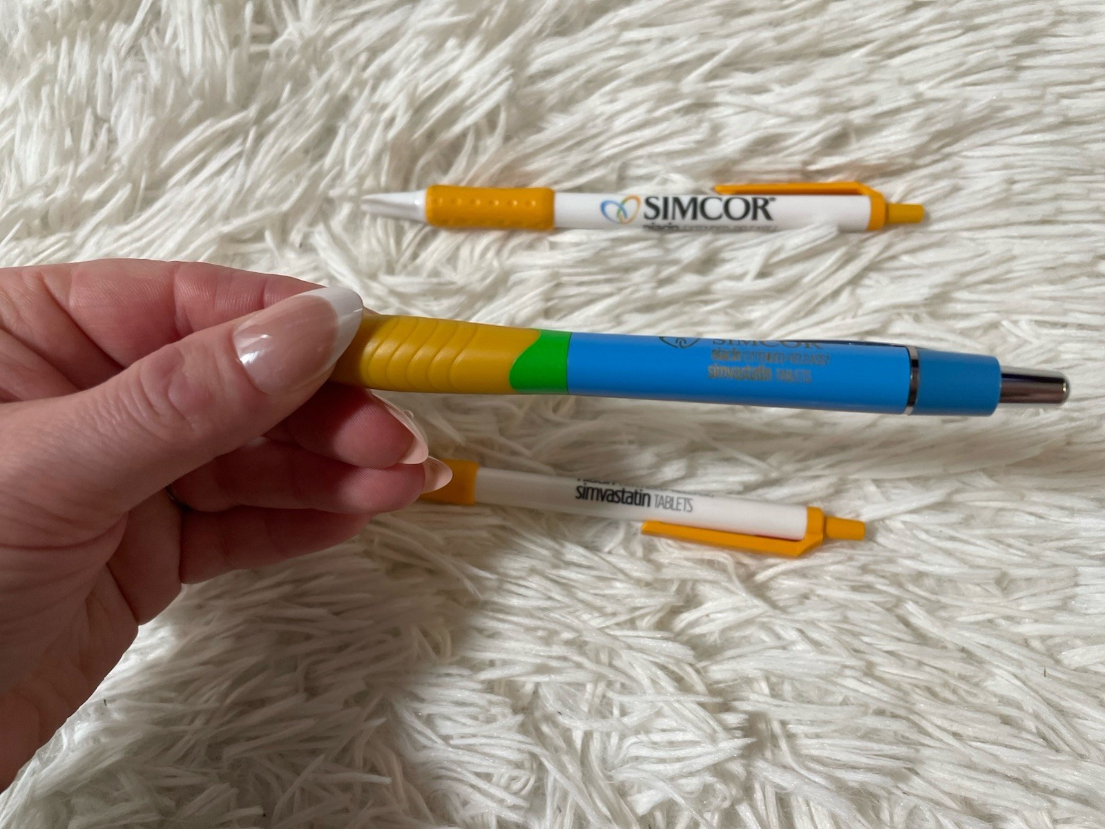 Simcor Drug Rep Pens Lot 3 Pharmaceutical Pharma Niacin Pens Black Ink All Work