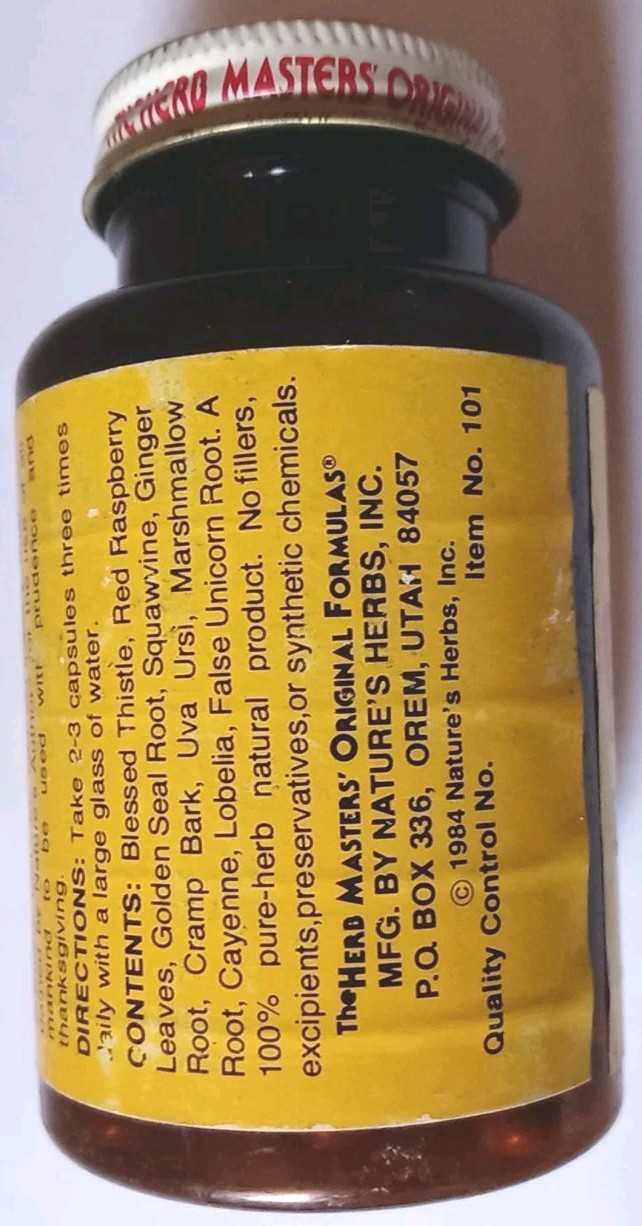 Vintage Expired Blessed Thistle Combo UNOPENED Natures Herbs Supplements Retro