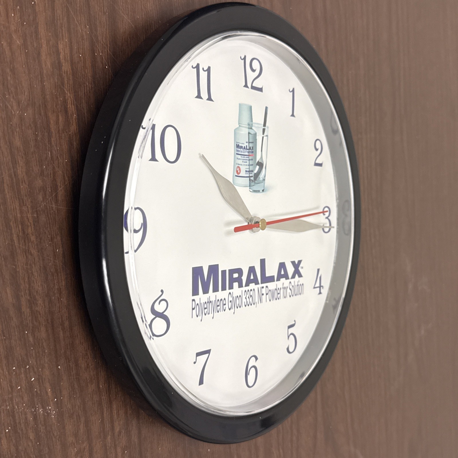 MiraLax Plastic Wall Clock Vintage Medicine Pharmaceutical Promotional Item
