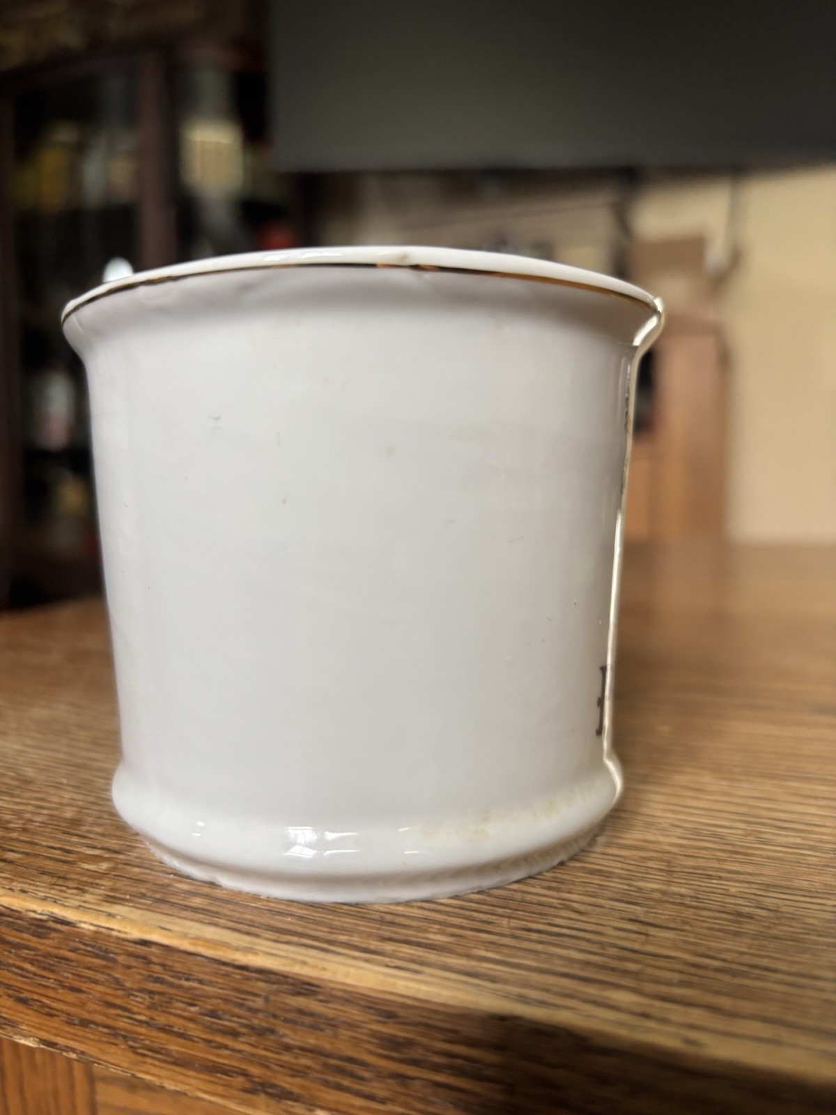 Vintage Apothecary Pharmacy Barber Shaving Mug Porcelain Enameled Mortar Pestle