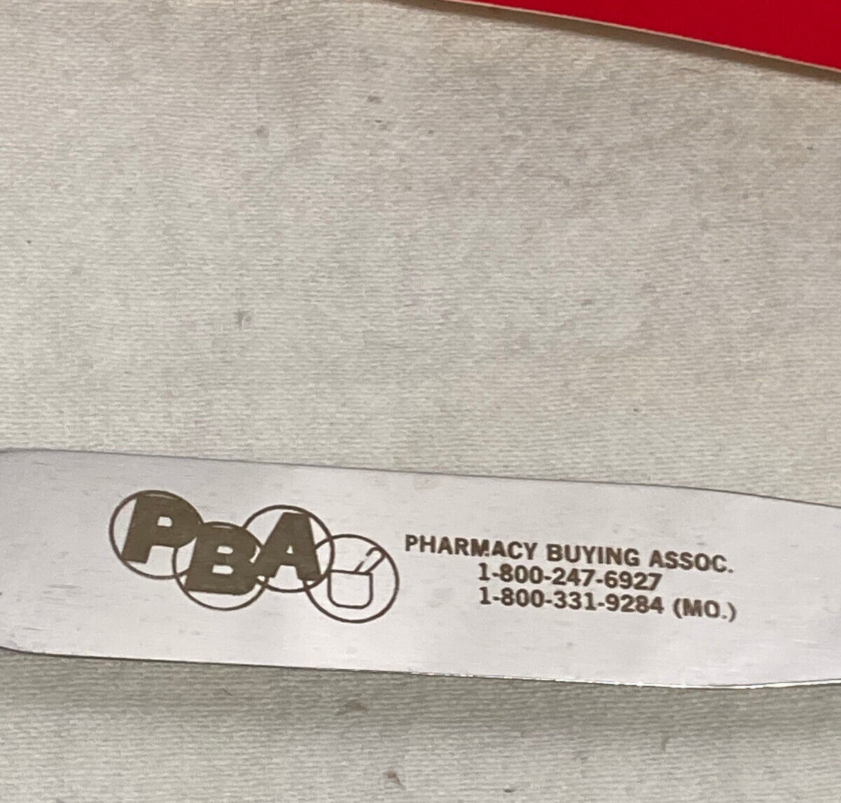 Vntg PBA Advertising Promo Pharmaceutical Pill Rx Spatula w/ wood handle