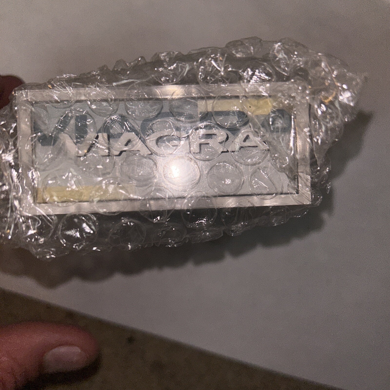 Vintage Viagra Paperweight in Original Box Blue Pill Gag Gift Drug Rep Pfizer