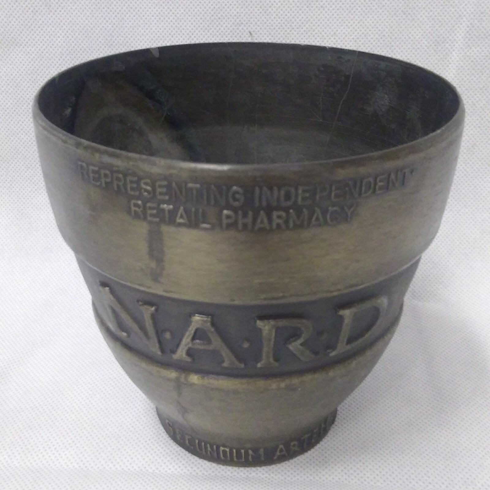 NARD Mortar Pestle Bronzed Planter Pharmacy Scherling Plough Healthcare 1991
