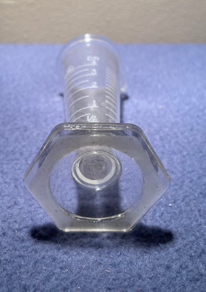 Vintage KIMAX USA Pharmaceutical Graduated Beaker w/ Double Scale, 4 DR/15 mL