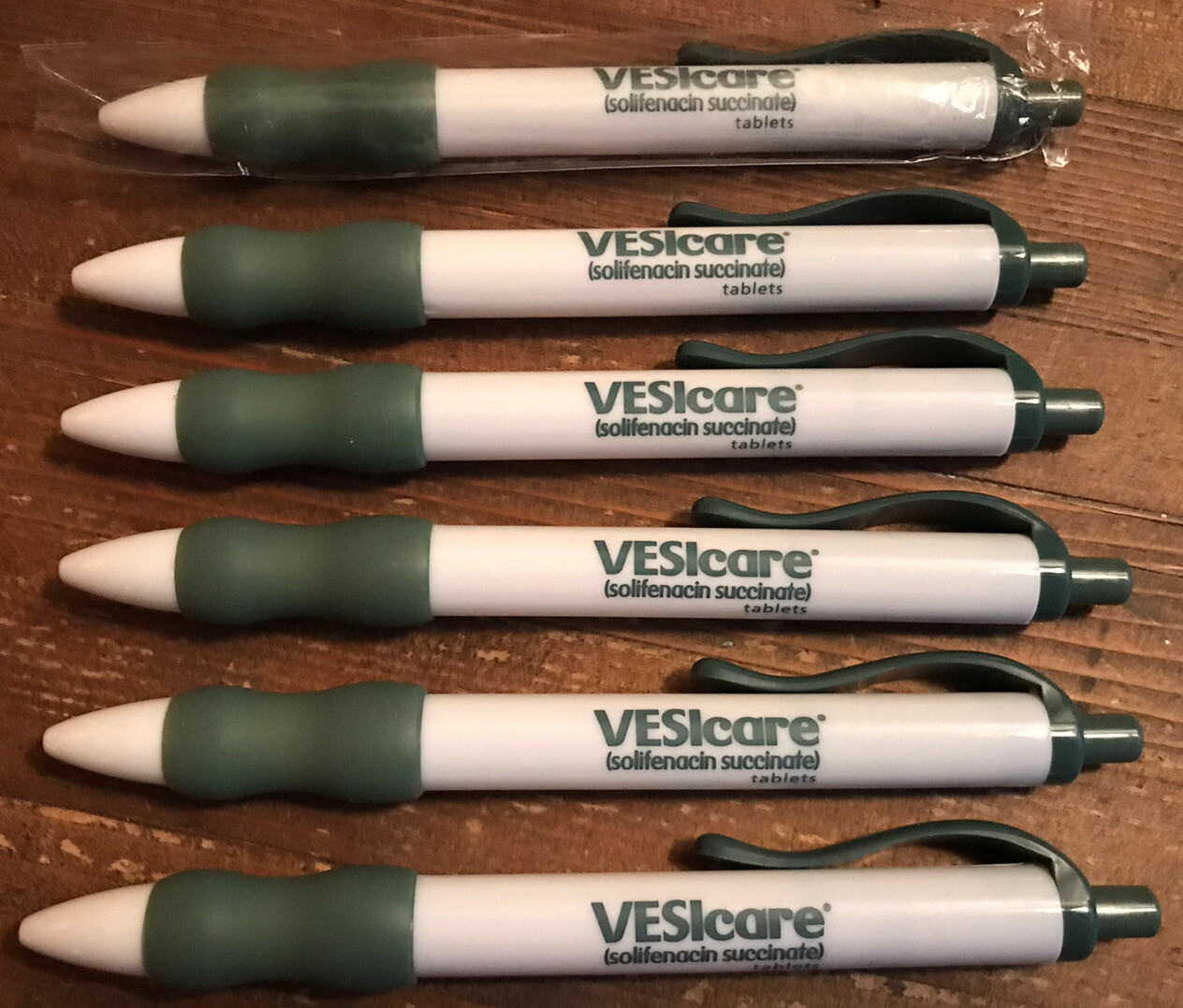 6 VESICARE PHARMACEUTICAL DRUG REP PENS COLLECTIBLE