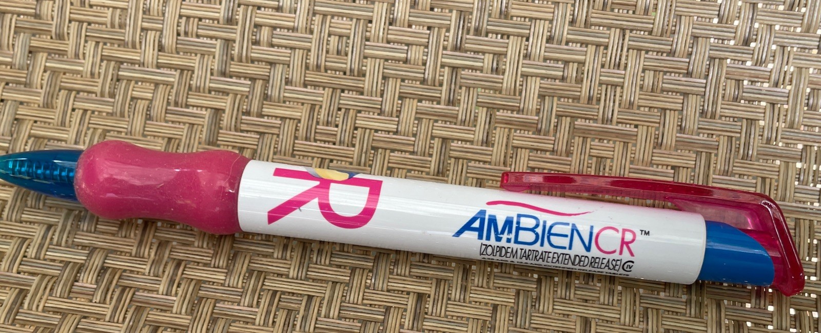 Ambien CR HOT PINK GEL Ink Pen Drug Rep Pharmaceutical Collectible