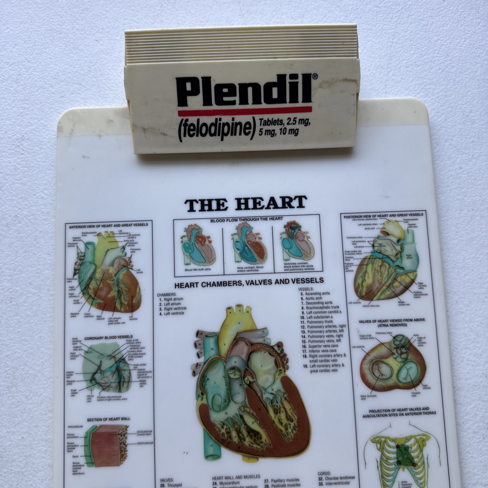Vintage Plendil (Felodipine) Drug Advertising Clipboard