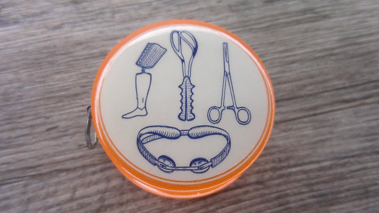 vtg. advertising celluloid tape measure Illinois Surgical supply prosthetics