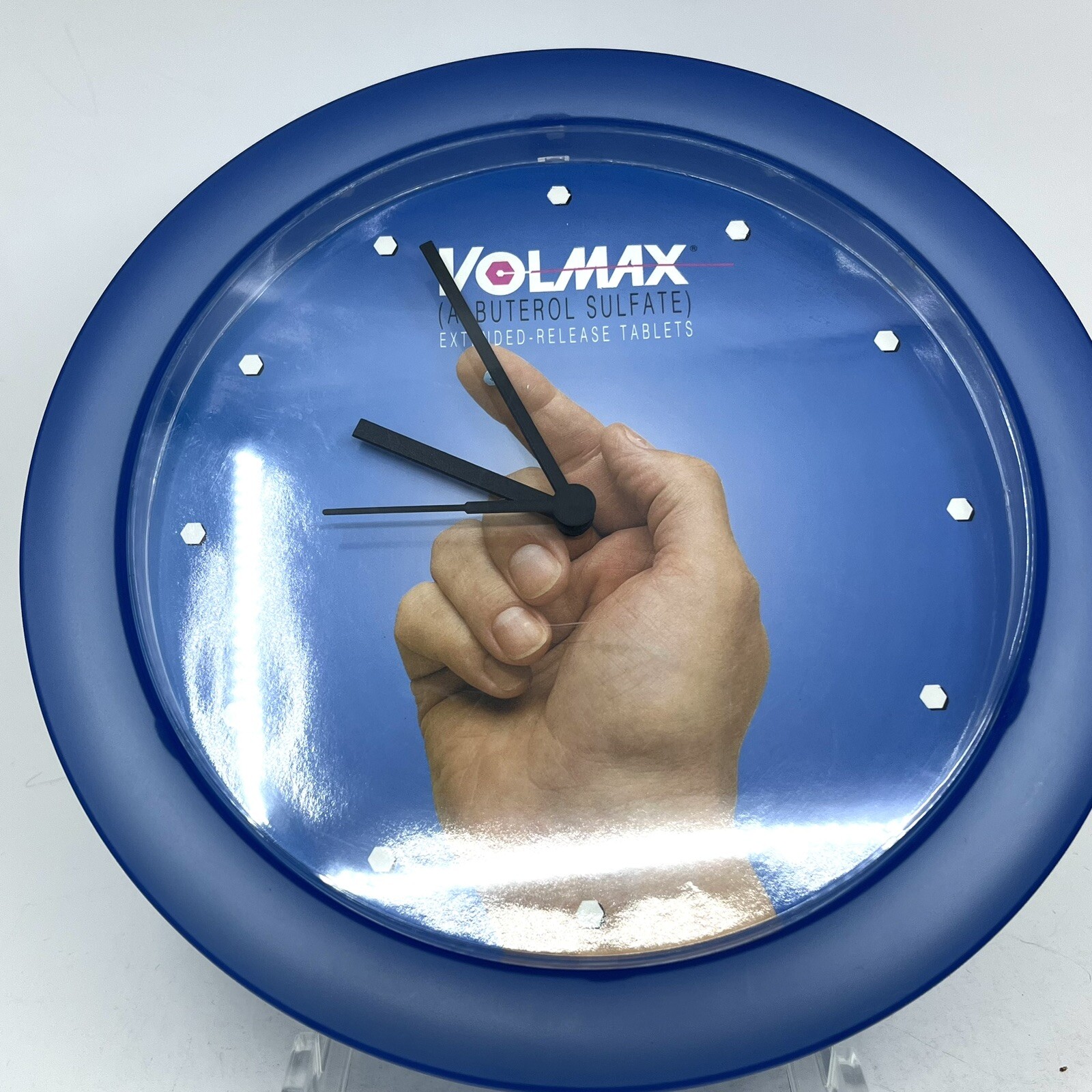Blue VOLMAX CLOCK Drug Rep Advertising Promo Giveaway 12″ Tested/Works-HTF
