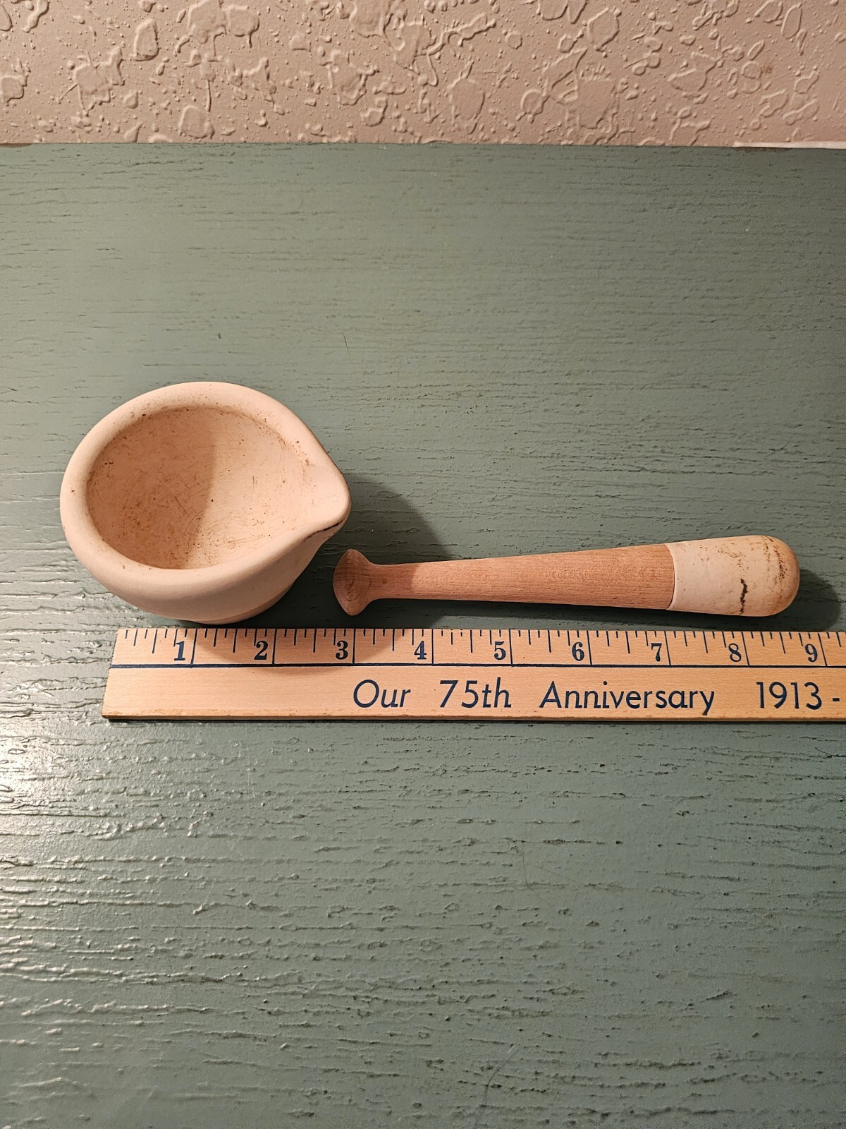 Vintage Warranted Acid Proof Mortar & Pestle-Made In England