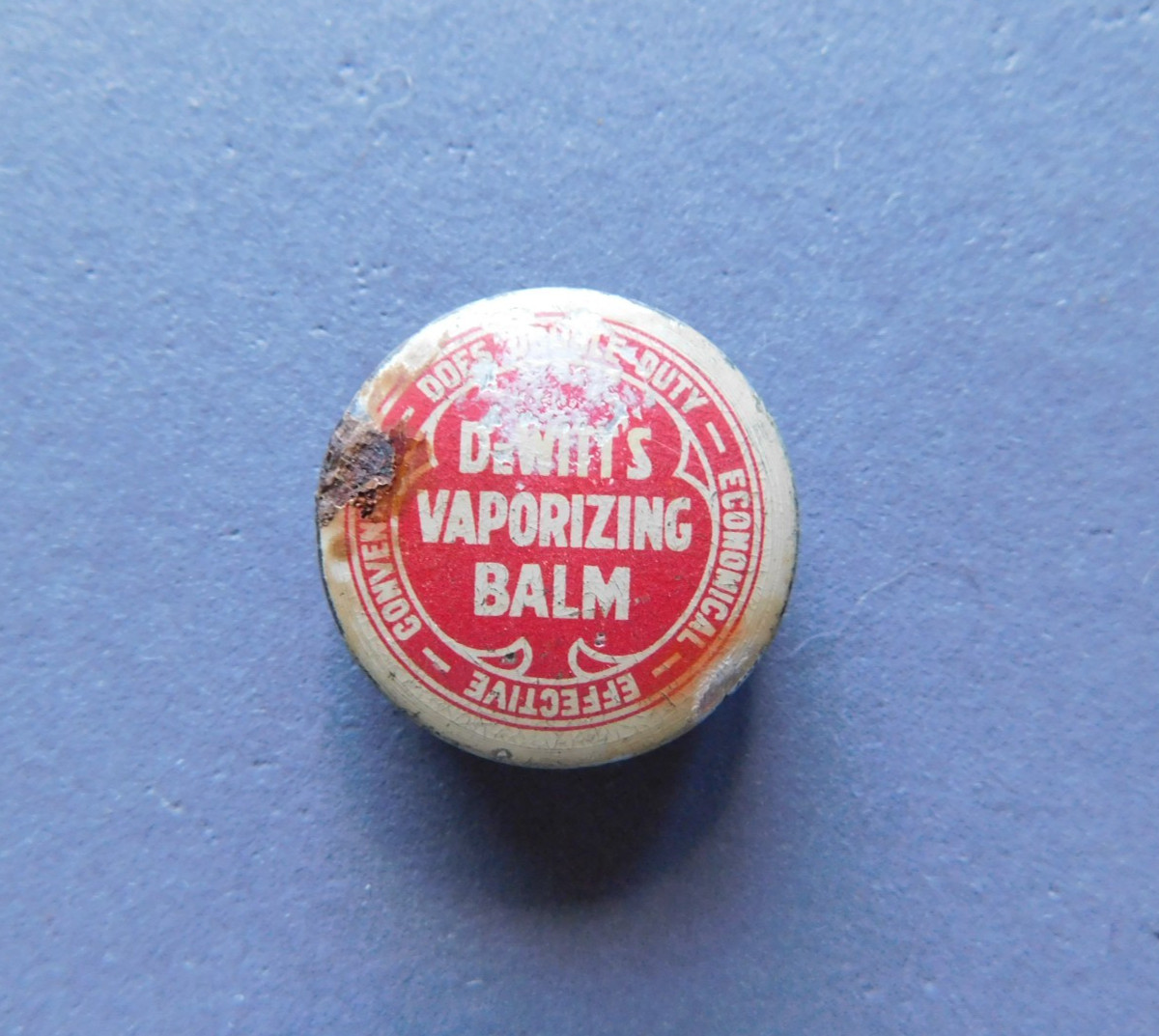 DeWitt’s Vaporizing Balm – vintage medicine tin – approx 1 inch