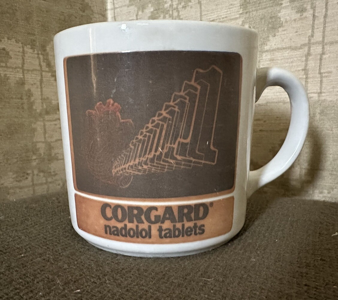 Vintage Drug Rep Advertisement Corgard Mug, Made In Grindley England