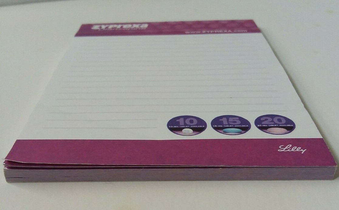 ZYPREXA (4″ X 6″) Pharmaceutical DRUG REP POST-IT NOTE PAD – PLUM