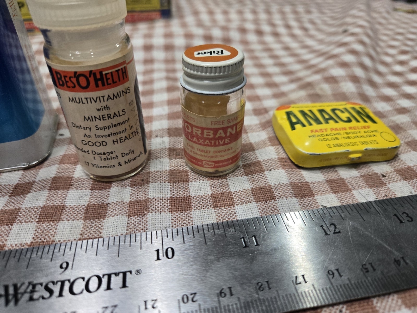 Vintage Medical & Apothecary Advertising Lot – Band-Aid Tin, Anacin, Riker…