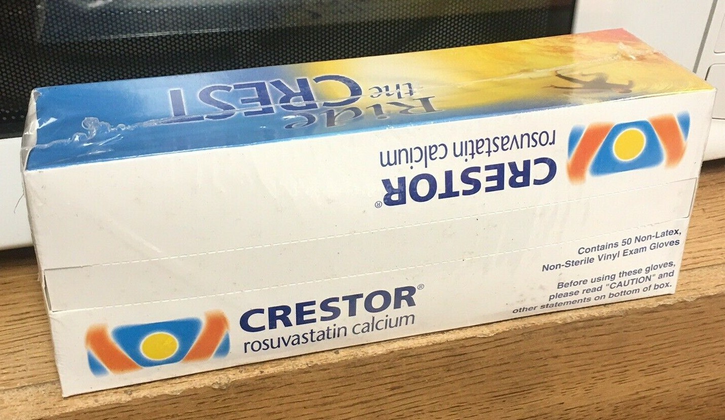 Crestor Astra Zeneca Drug Rep Pharmaceutical Promo Box 50 Non-Latex Exam Gloves