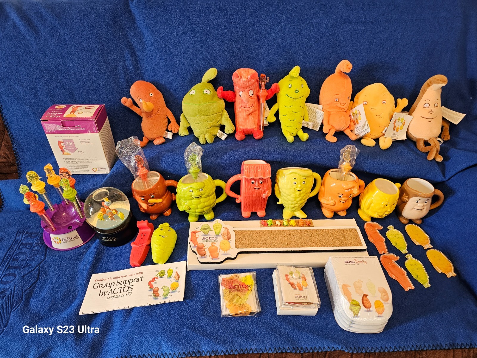 Actos Drug Rep Promo Items-Complete Set (Cups, Plushies, Atlas, Pens, etc)