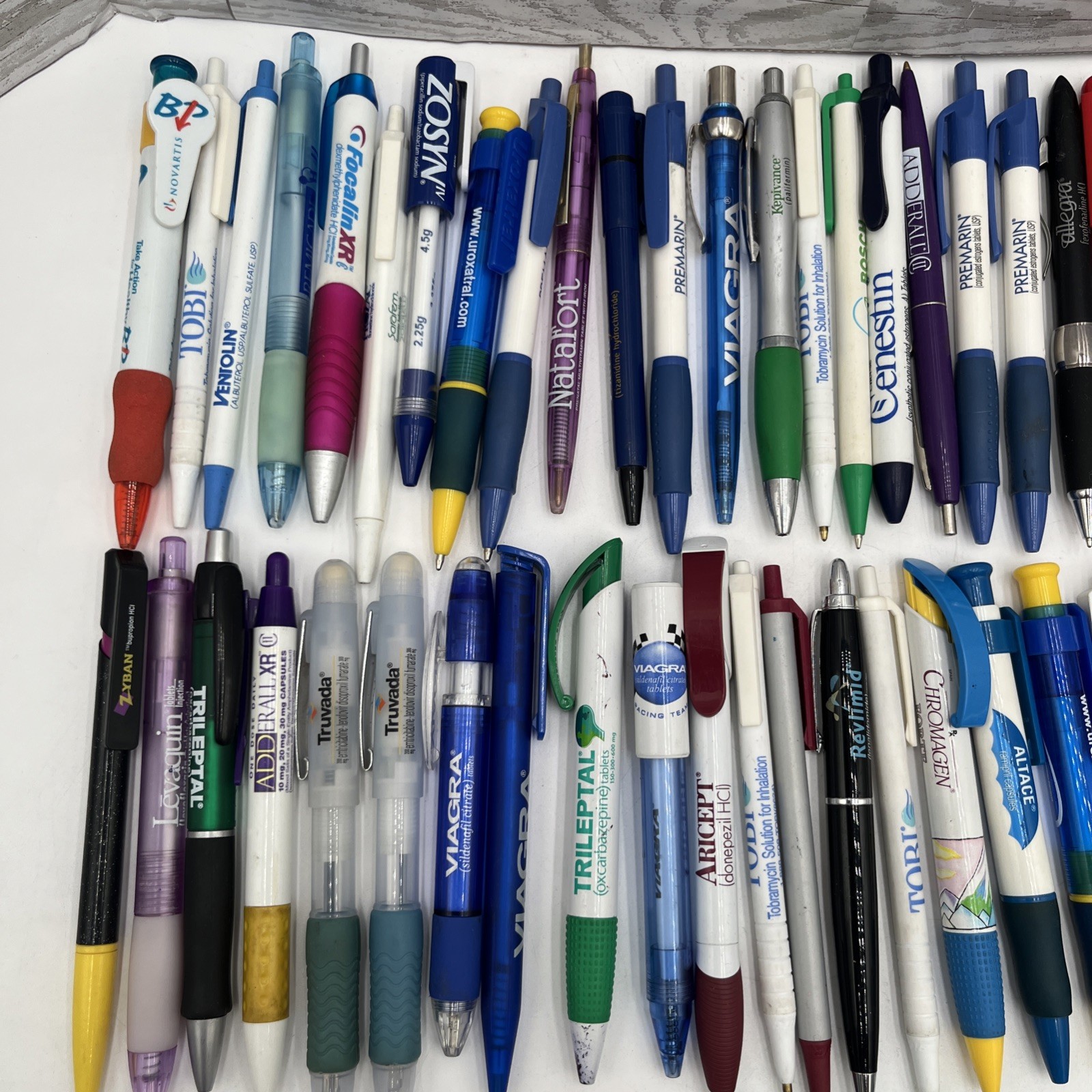 Lot of 76 Pharmaceutical Drug Rep Pens – Mixed Brands Promo Advertising Bulk