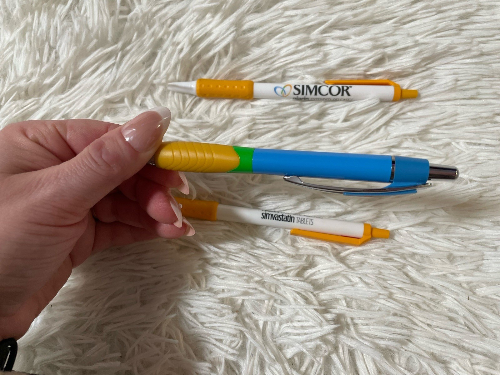 Simcor Drug Rep Pens Lot 3 Pharmaceutical Pharma Niacin Pens Black Ink All Work