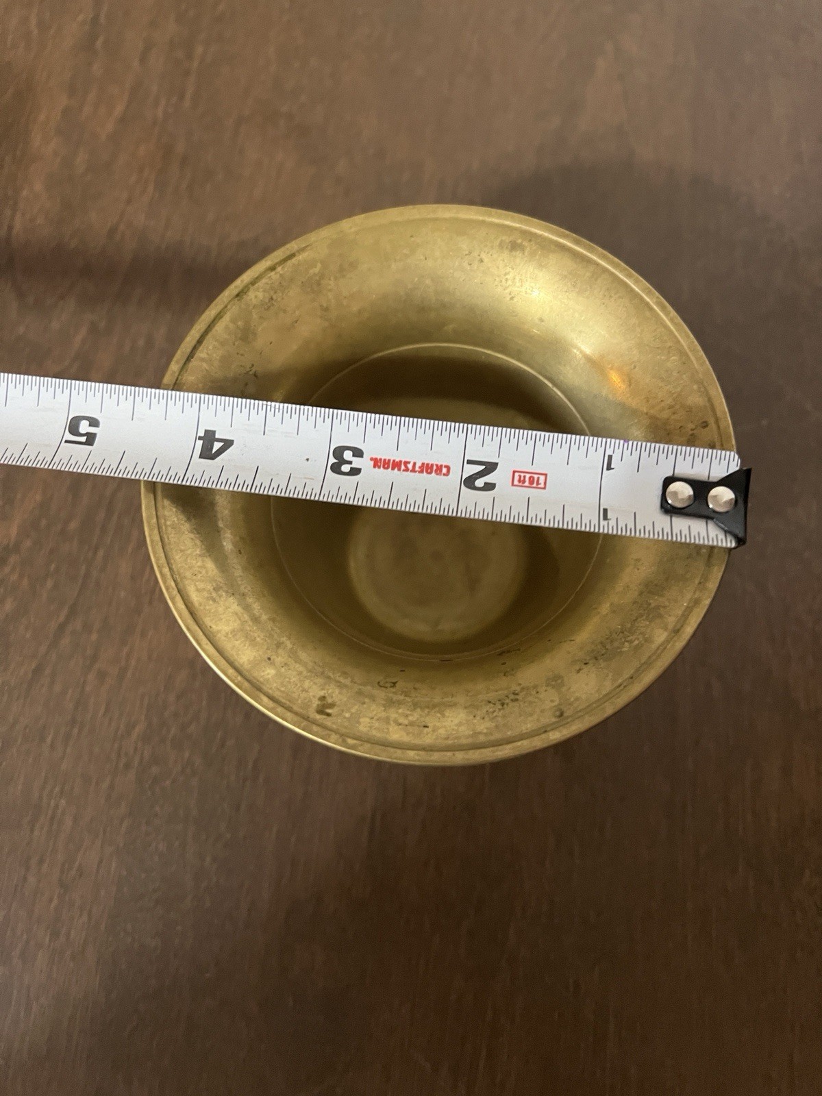 Small Vintage brass mortar base Only Roughly 3″ Tall