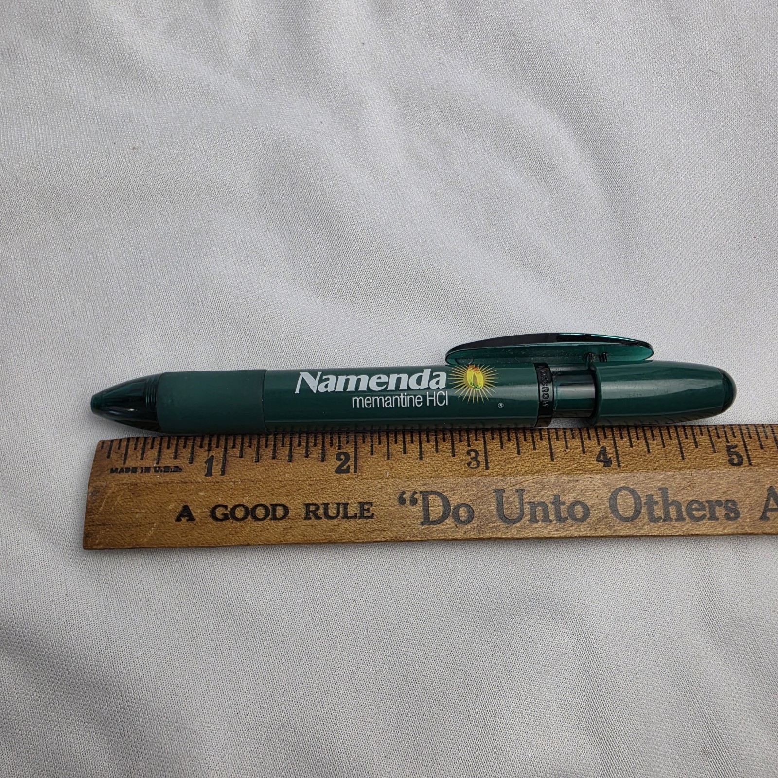 Vintage Green Namenda Drug Rep Pharmaceutical Advertising Ball Point Pen Working