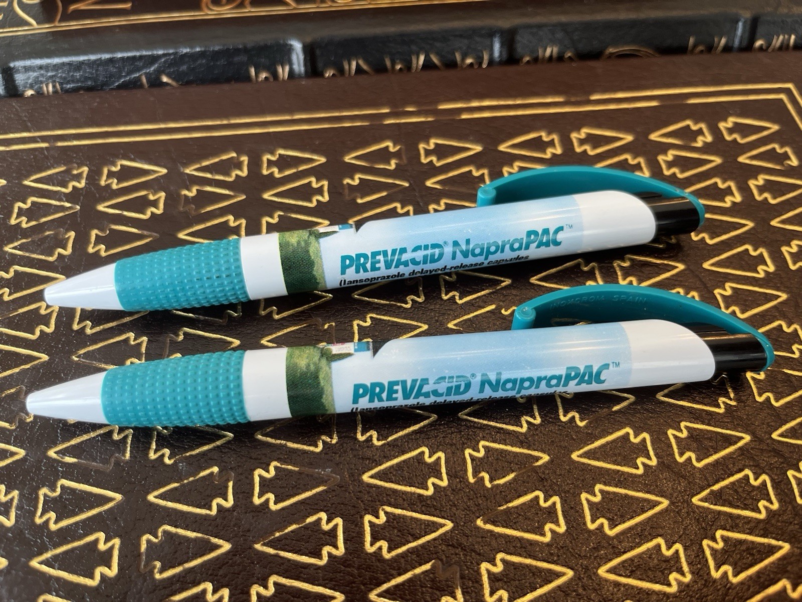 2 Vintage Prevacid Pharmaceutical Drug Rep Pens Made In Spain. Write!!