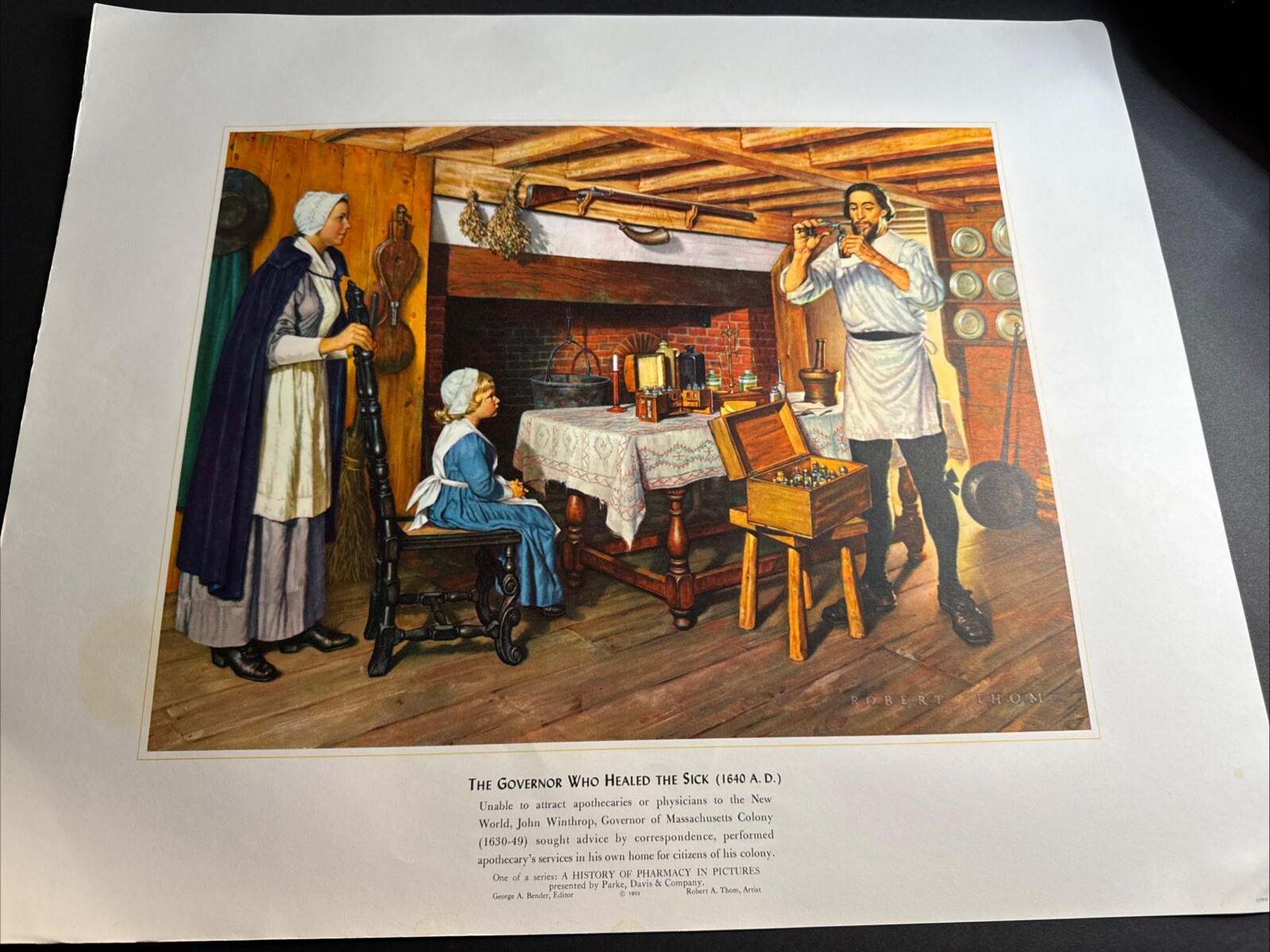 A HISTORY OF PHARMACY IN PICTURES 1954 PRINT#18 Great Gift For Doctors 22″×18″