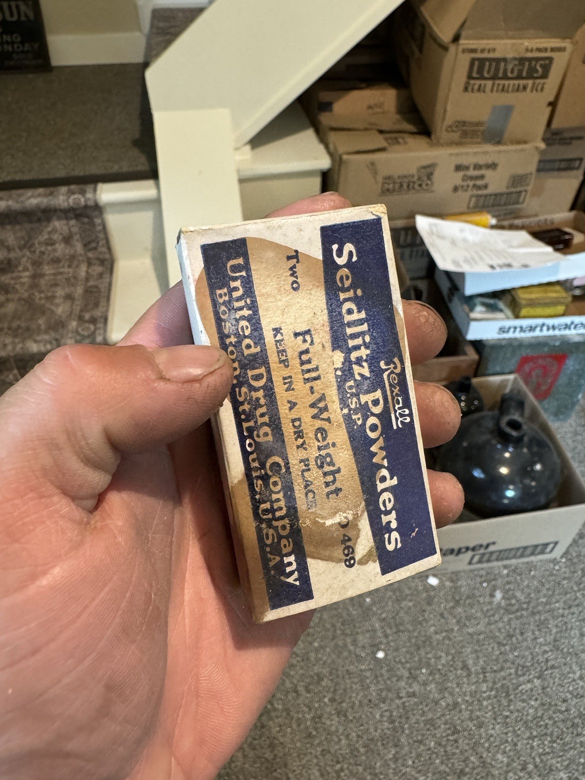 Rexall Seidlitz Powders USP Boston MA St Louis MO Sealed Old Medicine Box 1930s