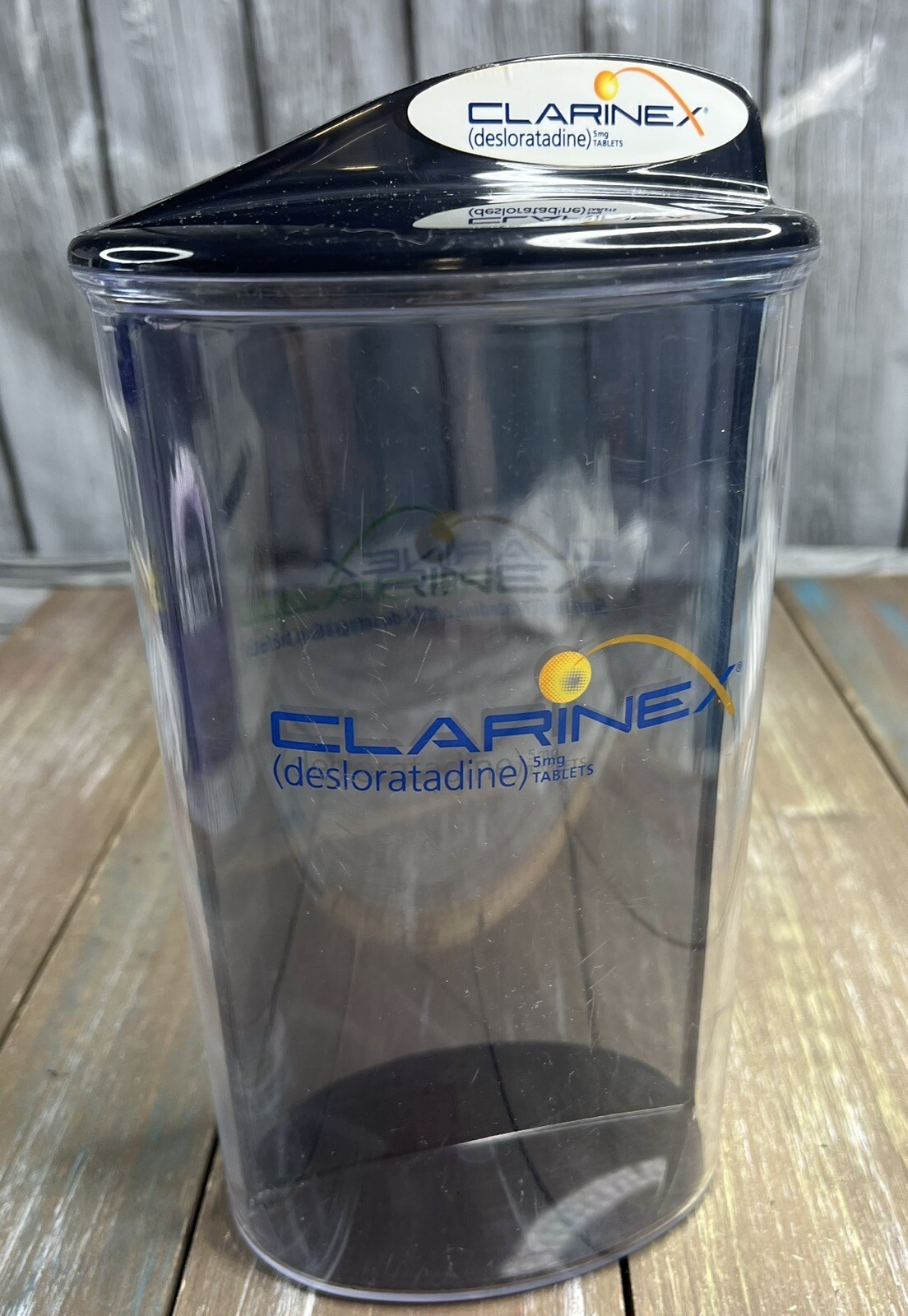 Drug Rep Clarinex Oval 8x4x3 Canister Lid Divider Doctor Medical Exam Room