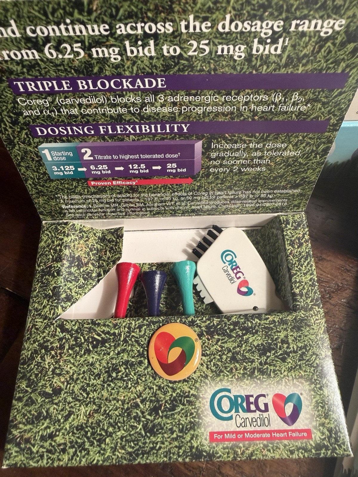 Pharmaceutical Drug Rep Collectibles Golf Balls Tees Sales Rep Advertising Heart